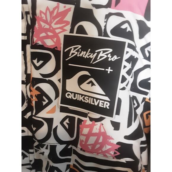 Binky Bro x Quiksilver Powder Club Kids Snow Suit Graphic Print Size 10/M - Picture 1 of 6